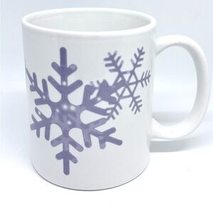 Houston Harvest Snowflake Ceramic Mug & Cup Set of 2 Purple Periwinkle Holiday